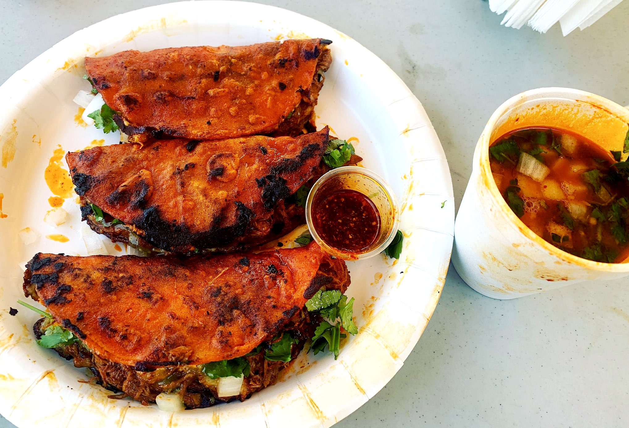 this is an image of a taco made by tacos bravo